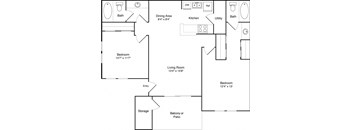 a floor plan of a house with a bedroom and a living room