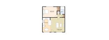 1 Bed 1 Bath 707 Sq. Feet
