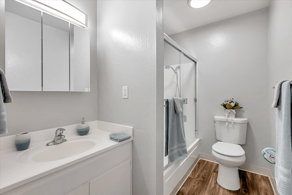Sparkling bathroom with bathtub
