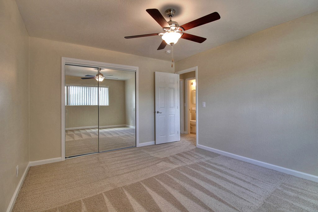 Living room area with glass door inside at South Mary Place, Sunnyvale, 94086