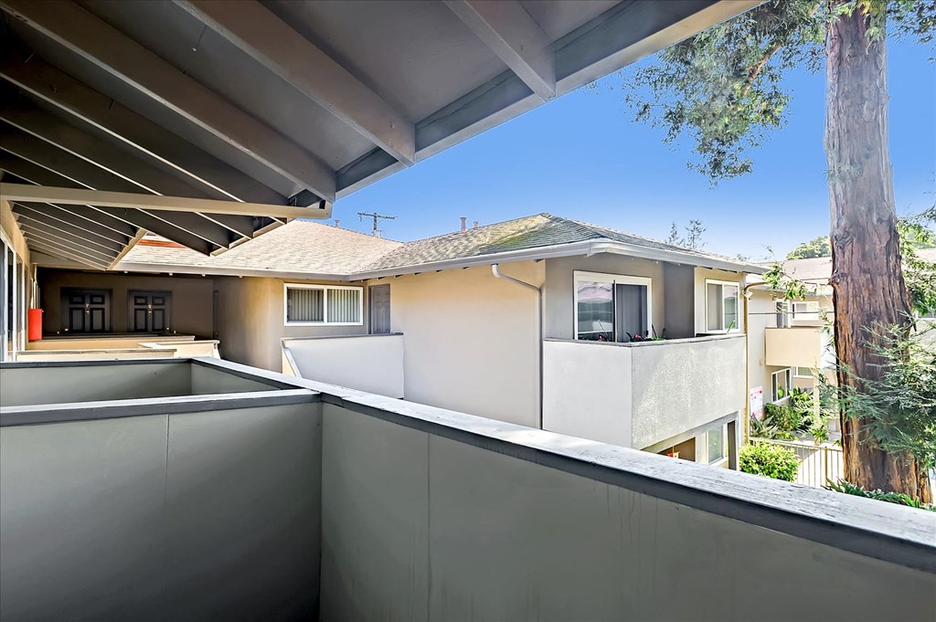 a backyard with a pool and a house