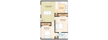 Two Bedroom with 1 Bath (Upstairs)