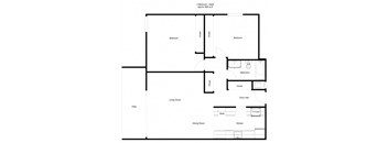 a floor plan of a house with a bedroom and a living room