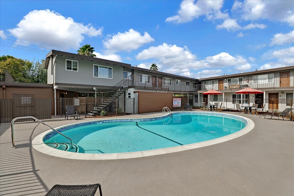 the swimming pool at our apartments