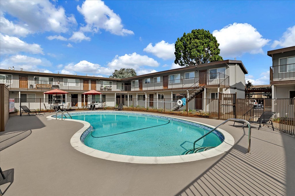 the swimming pool at our apartments
