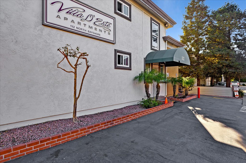 a building with a sign on the side of it