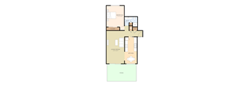 1 Bed 1 Bath Floor Plan at Balboa, Sunnyvale, CA