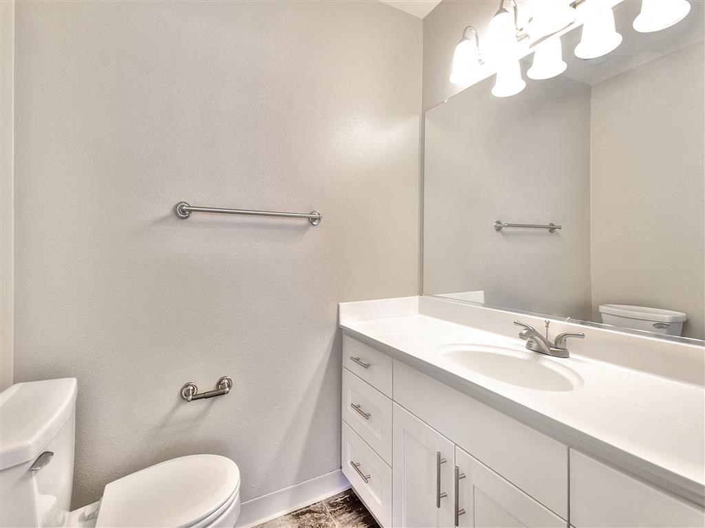Bathroom With Vanity Lights at Laurel Grove Apartments, Menlo Park, 94025