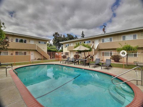 the swimming pool at our apartments