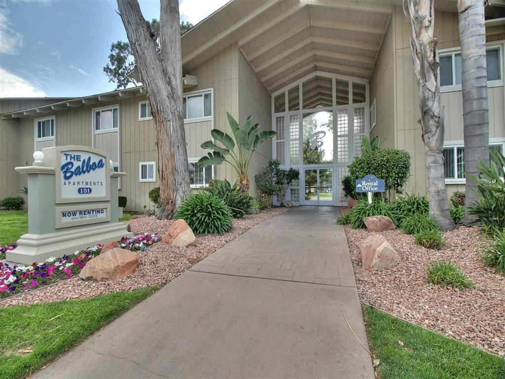Courtyard Walking Path at Balboa Apartments, California