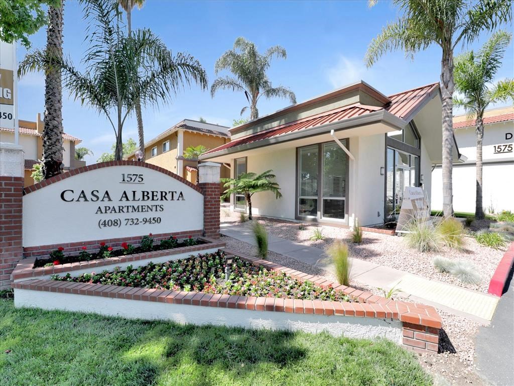 Elegant Entry Signage at Casa Alberta Apartments, Sunnyvale