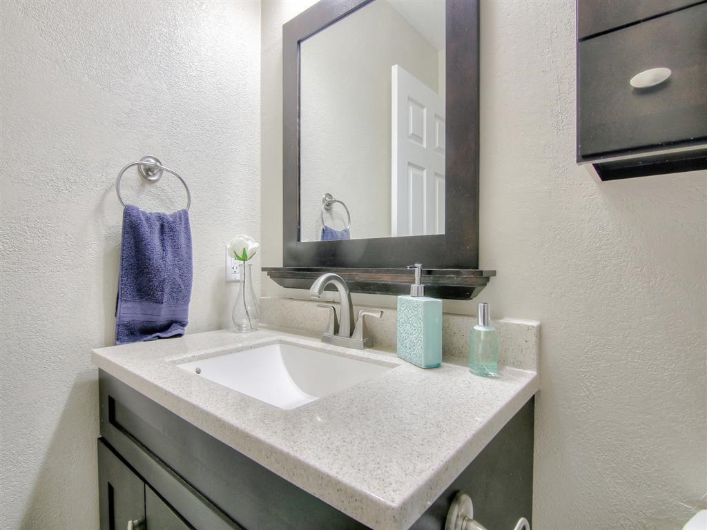 Upgraded Bathroom Fixtures at Magnolia Place Apartments, Sunnyvale, California