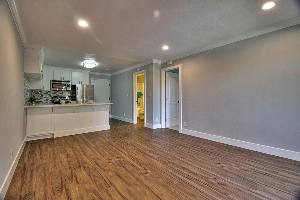 Yellow lights inside at The Luxe, Santa Clara, California