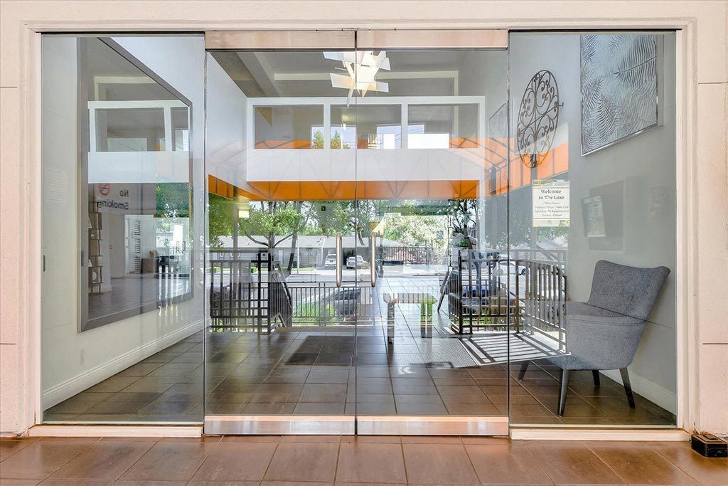 Lobby entrance at The Luxe, Santa Clara, CA
