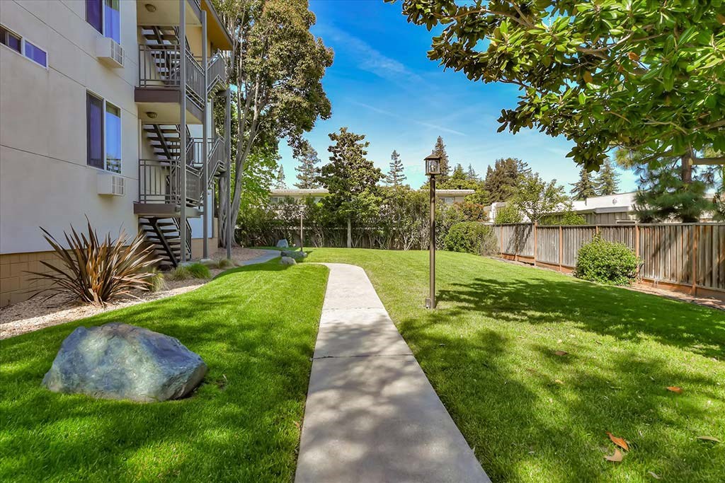 Luxe garden walk path at The Luxe, Santa Clara, CA, 95051