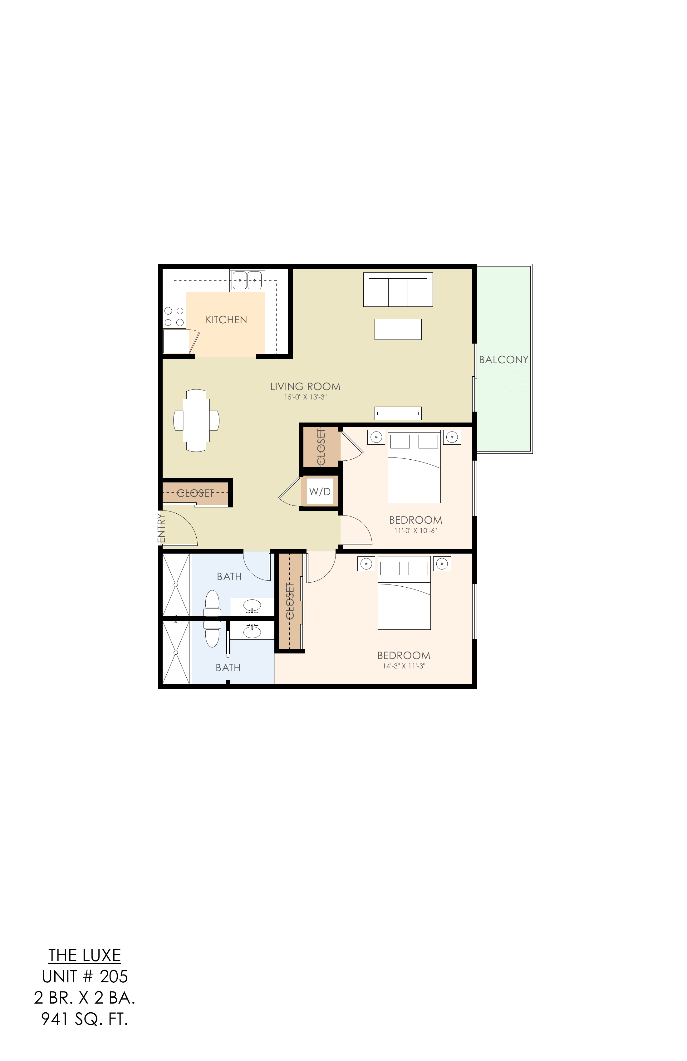 Two Bedroom and Two Bathroom