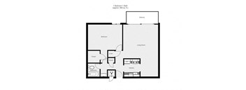 a floor plan with a black and white floor