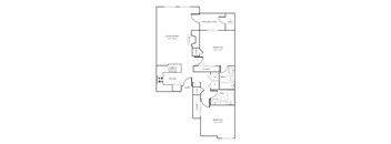 2 bedroom 2 bathroom floorplan with balcony at Rosemeade Apartments, Roseville, 95661