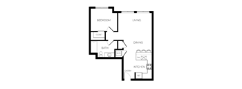 A black and white diagram of a house layout with labeled rooms.