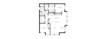 A black and white image of a floor plan for a house.