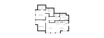 A black and white image of a floor plan for a house.