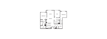 A black and white image of a house floor plan.