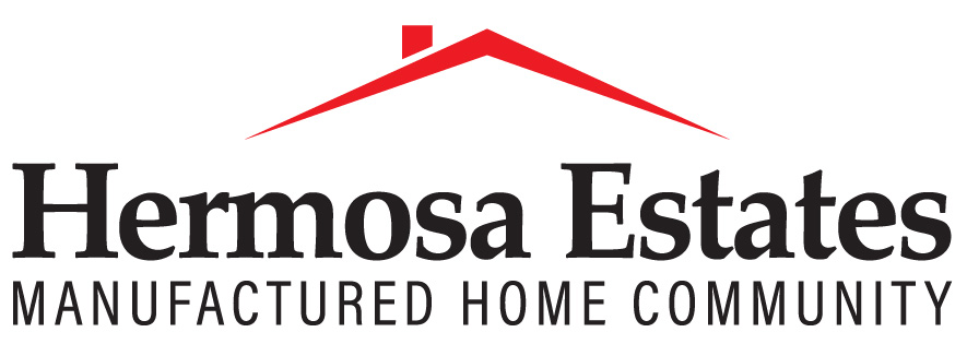 A logo for Hermosa Estates, a manufactured home community.