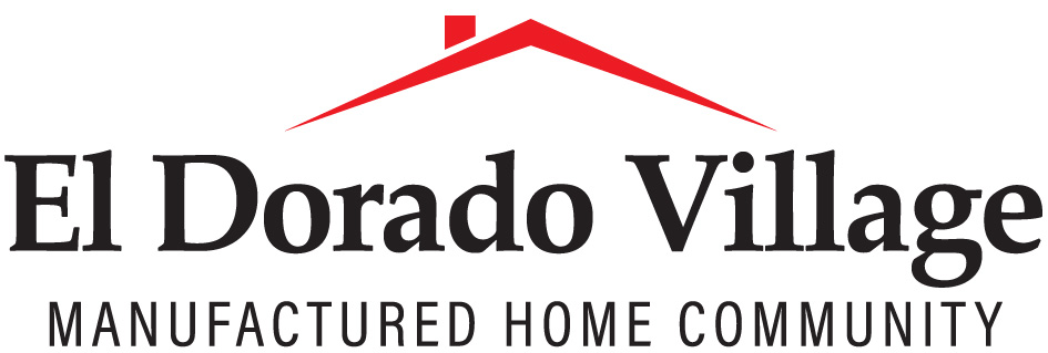 The image is a logo for El Dorado Village, a manufactured home community.