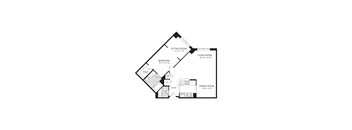 A diagram of a house with labeled rooms.