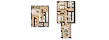 Two images of a floor plan of a house.