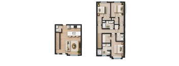 Two images of a floor plan of a house.