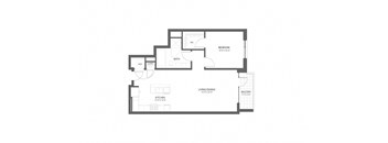 a floor plan of a house with a black and white floor