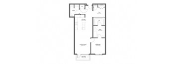 a floor plan of a house with a bedroom and a living room