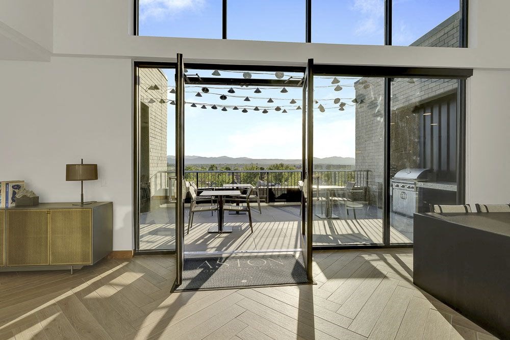 a view of the patio from the living room