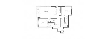 a floor plan of a house with a staircase