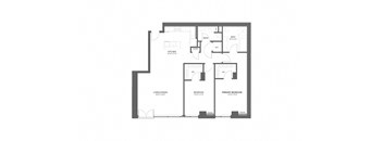 the floor plan of the studio apartment