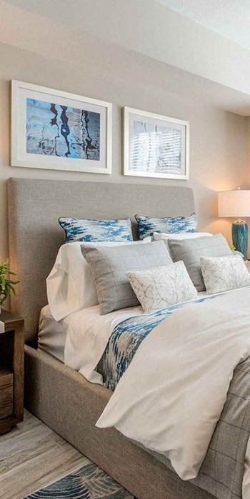 Bedroom with Wood Style Ceramic Flooring