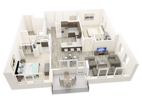 a floor plan of a house with a living room and a dining room