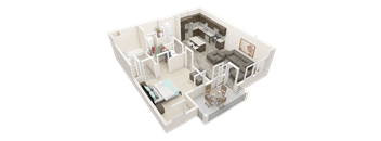 a 3d floor plan of a house