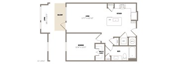 a floor plan of a 1 bedroom apartment