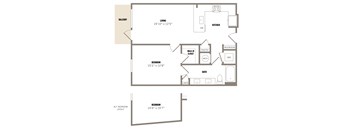 a floor plan of a bedroom apartment
