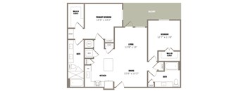 a floor plan of a house with a bedroom and a living room
