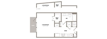 a floor plan of a bedroom apartment