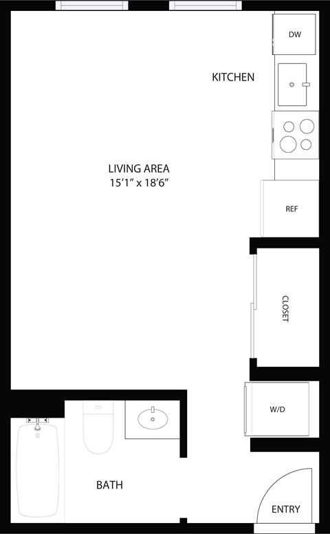 a floor plan of a bedroom apartment