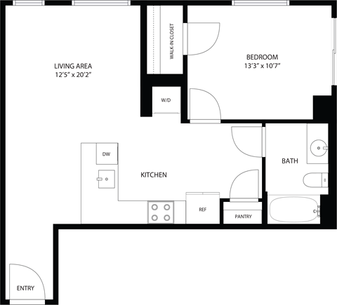 a floor plan of a bedroom apartment