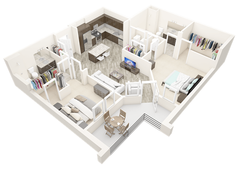 a floor plan of a house with a bedroom and a living room