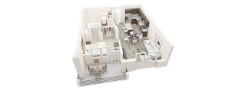 a 3d floor plan of a house