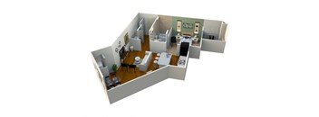 an open floor plan with a living room and a dining room