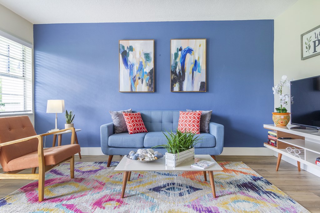 Vue on 67th Model Living Room with Couch