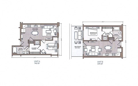 the floor plans for the apartments are presented below